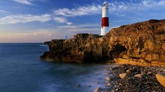 lighthouse Spain Sea nature coast rock