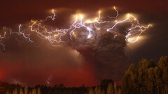 Lightning nature volcano volcanic eruption