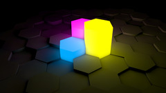 lights abstract Minimalism hexagon digital art 3D Abstract