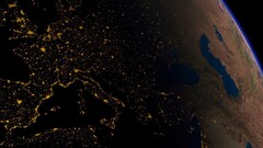 lights Earth night City Lights Space Europe