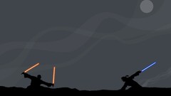 lightsaber jedi star wars silhouette artwork Minimalism