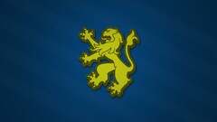 lion blue flag gold