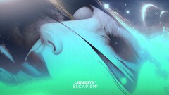 liquicity face Women Space artwork digital art Turquoise cyan