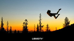 liquicity landscape jumping Women sunlight Trees