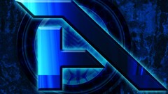 logo blue digital art