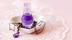 logo necklace purple bowls