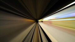 long exposure digital art railroad track