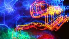 long exposure light painting colorful digital art blue