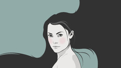 long hair artwork Women face