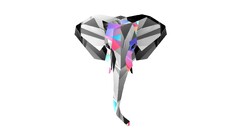 low poly Animals elephant digital art abstract Simple Background