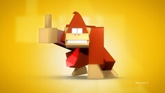 low poly artwork donkey kong video games