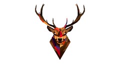 low poly deer artwork justin maller Simple Background Animals