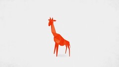 low poly Giraffes Minimalism Animals Simple Background orange