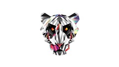 low poly justin maller Facets white background Animals colorful