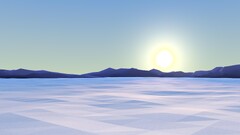 low poly landscape sun digital art