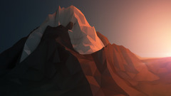 low poly Mountains geometry digital art