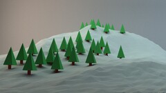 low poly Simple Background Trees digital art