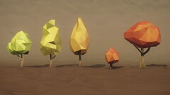 low poly Trees digital art