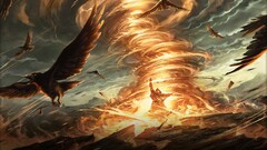 magic: the gathering magic fire Birds tornado wizard