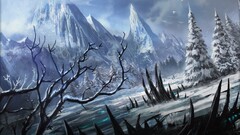 magic: the gathering magic winter snow landscape Mountains