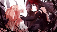 mahou shoujo madoka magica kaname madoka akemi homura feathers