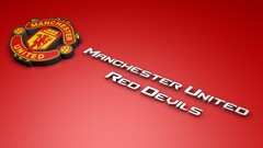 Manchester United logo red background