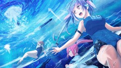 Manga anime girls big boobs Anime blue cyan