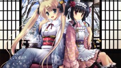 Manga anime girls kimono