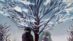 Manga anime girls winter Trees snow