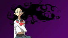 Manga Anime kitsu chiri purple background school uniform