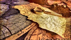 Map magnifying glasses paper high angle