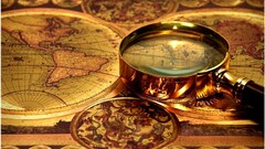 Map magnifying glasses vintage