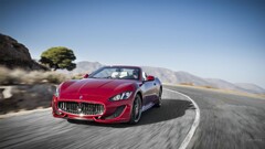 Maserati GranCabrio Car red cars road vehicle Maserati