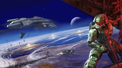 master chief Halo 2 bungie video games artwork science fiction