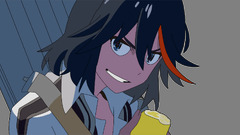 Matoi Ryuuko Anime blue eyes looking at viewer smirk anime girls