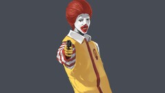 McDonald's gun ronald mcdonald dark humor Simple Background