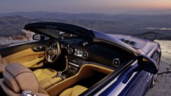 Mercedes SL 65 AMG coupe blue cars Mercedes-Benz car interior
