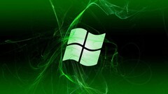 microsoft windows digital art green background logo