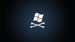 microsoft windows Minimalism Bones logo blue background