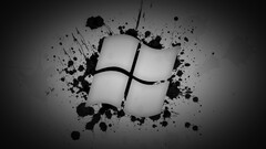 microsoft windows paint splatter monochrome logo digital art