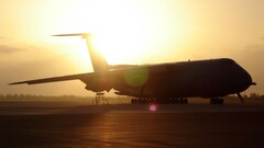 military aircraft airplane jets silhouette lens flare sunlight