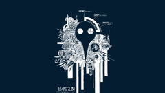 Minimalism Anime Simple Background blue background