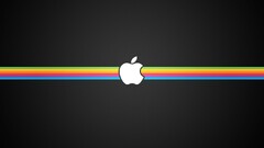 Minimalism apple inc rainbows logo lines Simple Background