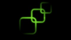 Minimalism black background Green square