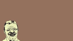Minimalism brown background Beige brown Teddy Roosevelt face