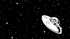 Minimalism calvin and hobbes Spaceman Spiff black