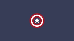 Minimalism captain america logo blue background