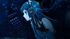 Minimalism headphones Music anime girls Anime k - on akiyama mio