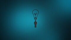 Minimalism light bulb artwork blue background