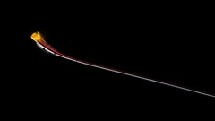 Minimalism long exposure traffic tunnel night light trails